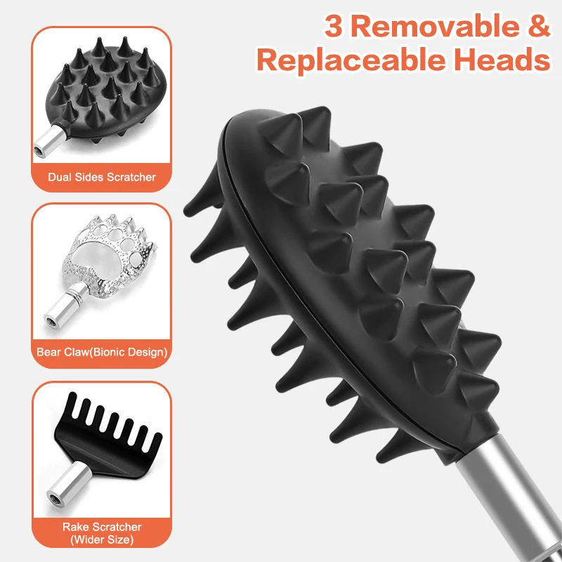 3Pcs/Set Back Scratcher Telescopic Scratching Back Scratcher Massager Kit Scraper Extendable Telescoping Itch Massage Relaxation