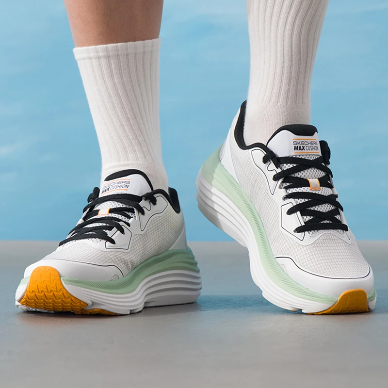 Skechers 220615-WMLT Men Running Shoes Thick Cushion Sole Breathable Mesh Lightweight Couple Athletic Walking Sneakers