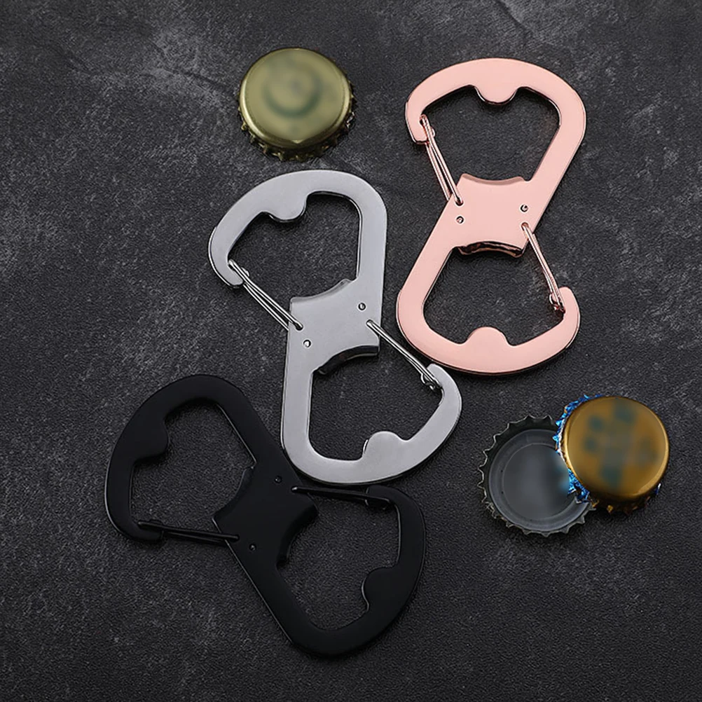 

3pcs Stainless Steel Bottle Opener Carabiner Creative Beer Spring Clasp Camping Hook Keychain Portable Lid Lifter Outdoor