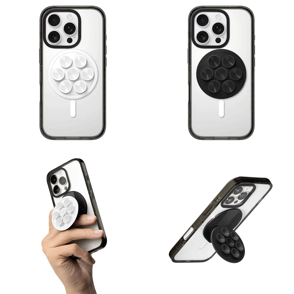 

New White Black Flower Sucker Phone Holder Magnetic Folding Stand for IPhone Holder Mount Support for S25U