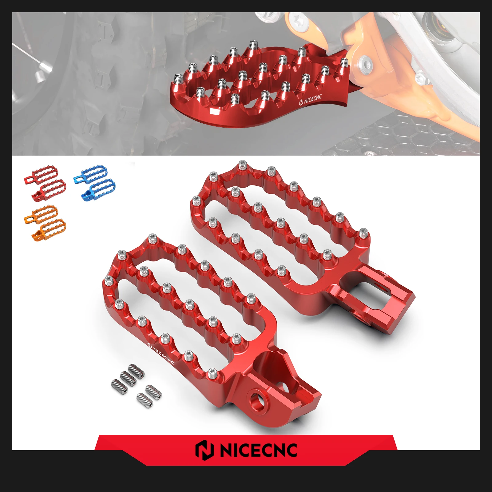 

NIECCNC For 2023 2022 2021 GasGas EC 300 EX 300 EC 250 EX 450F 350F 250F MC 125 MCF EXF Motorcycle Foot Pegs Footrest Enlarged