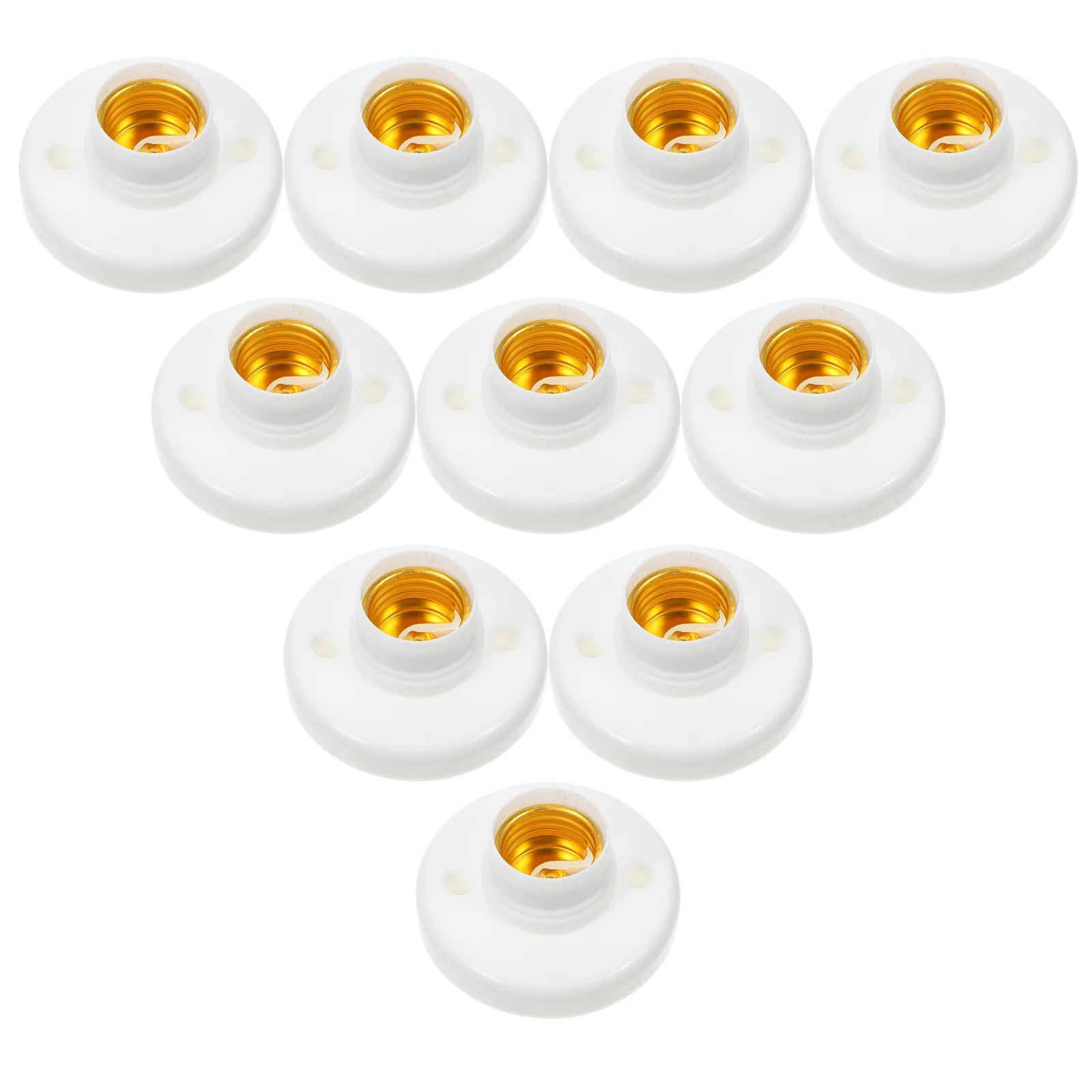 10 Pcs Lightbulb Flat Mounted Lamp Holder E27 Screw Luo Mouth (602 (copper Terminal)) 10pcs Ceiling Socket Holders White