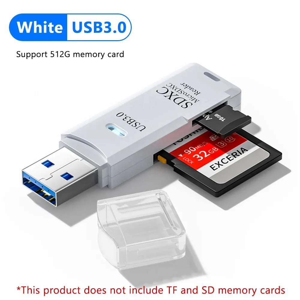 2-in-1 USB3.0/2.0 Kaartlezer USB3.0 Naar SD TF Geheugenkaartlezer USB Flash Drive Kaartlezer Adapter Voor PC Laptops Accessoires