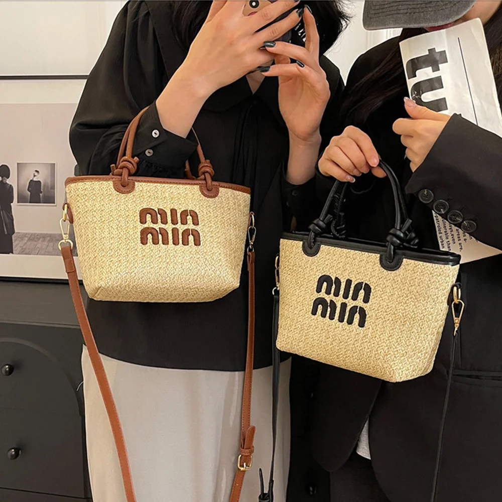 

Новинка лета 2025 года, сумка через плечо, плетеная из соломы, ручная корзина для овощей, дизайнерская праздничная тканая сумка через плечо