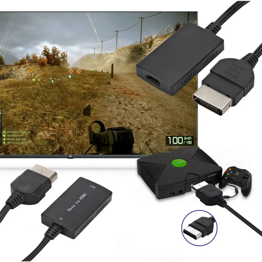 HD 1080P Xbox to HDMI-compatible Converter Adapter HD Link Cable for Xbox to HDMI-Compatible for HDTV Projector Monitor