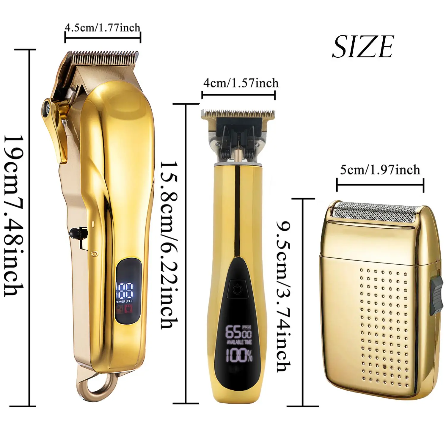 3-teiliges professionelles Friseur-Haarschneidemaschinen- und Rasierer-Set, kabellose Haarschneidemaschine für Männer, wiederaufladbares Haarschneideset