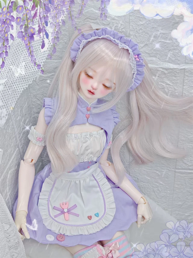 

Одежда для кукол BJD, подходящая для размера 1/3, комплект одежды для горничной в форме сердца, аксессуары для кукол (8 очков)