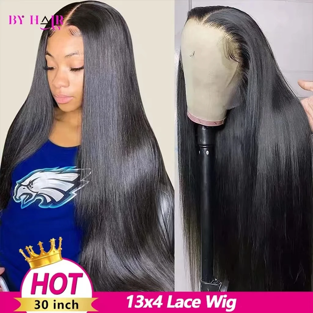 perruque lace transparente, 30 32 34 36 pouce Straight perruques cheveux humains 180% Densité 13x4 Transparent Lace Front Wigs perruque brésilienne cheveux humain 100%, livraison 2-7 jours