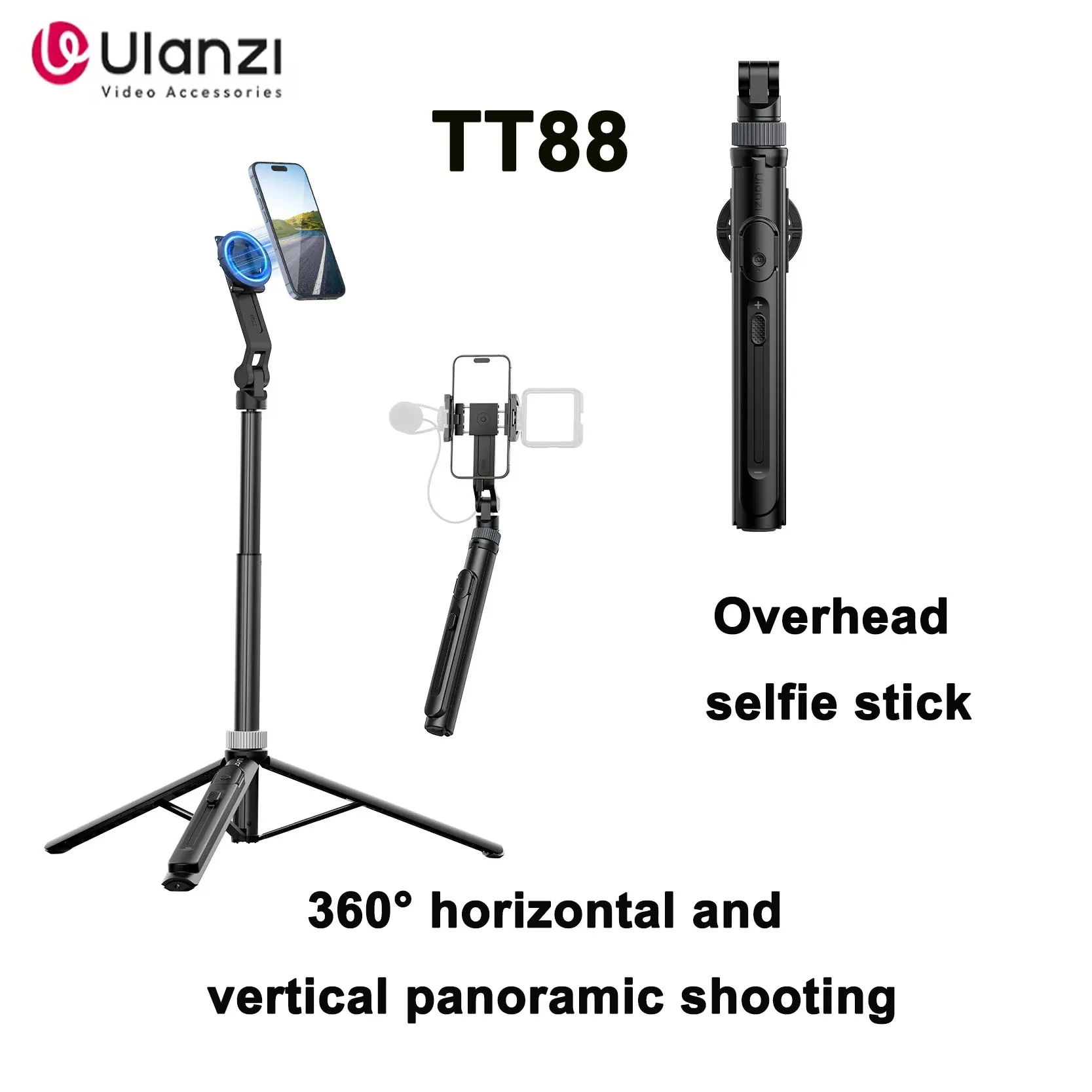 

Оригинальная магнитная палка для селфи Ulanzi TT88, MagSafe, совместимая с Apple iPhone, прямая трансляция, обзор продукта, съемка видеоблогов