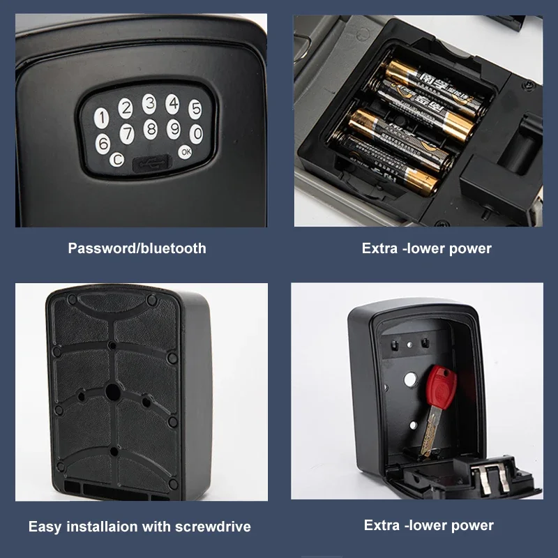 Smart Key Lock Box Wandmontage Aluminium Sleutelkluis Weerbestendig Met Code Key Lock Box Binnen Buiten