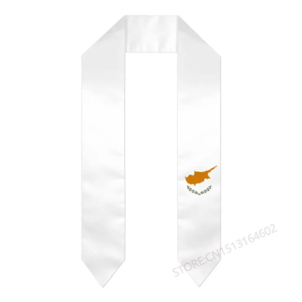 Custom Name Or Logo Cyprus Flag Scarf Cool Graduation Stole Sash International Study Abroad Class of 2023 Shawl