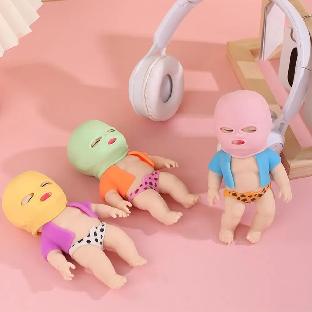 Lindo juguete sensorial muñeca enmascarada juguete para apretar silicona TPR juguete de dibujos animados Fidget juguete 3D pellizco juguete de descompresión bromas prácticas