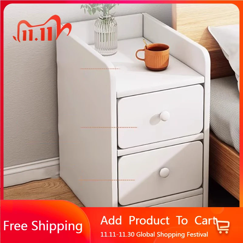Putih Murah Meja Kecil Dekorasi Rendah Kamar Tidur Ponsel Meja Samping Tempat Tidur Lemari Laci Penyimpanan Mewah Muebles Perabot Salon