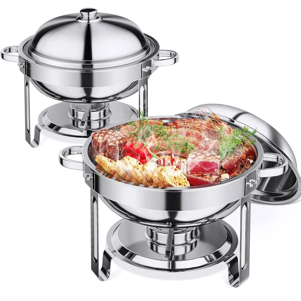 

5.5QT Chafing Dishes for Buffet 2 Pack, Chafing Dish Buffet Set with Lid, Stainless Steel Buffet Servers and Warmers for Party W