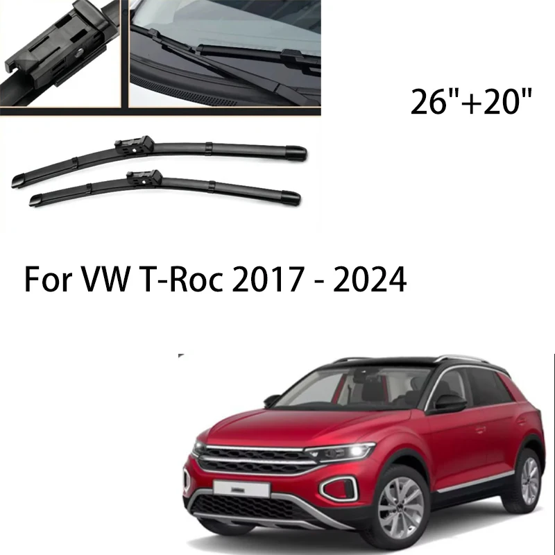 

Wiper RHD LHD Front Wiper Blades Set For VW T-Roc 2017 - 2024 Windshield Windscreen Window Rain Brushes 26"+20"