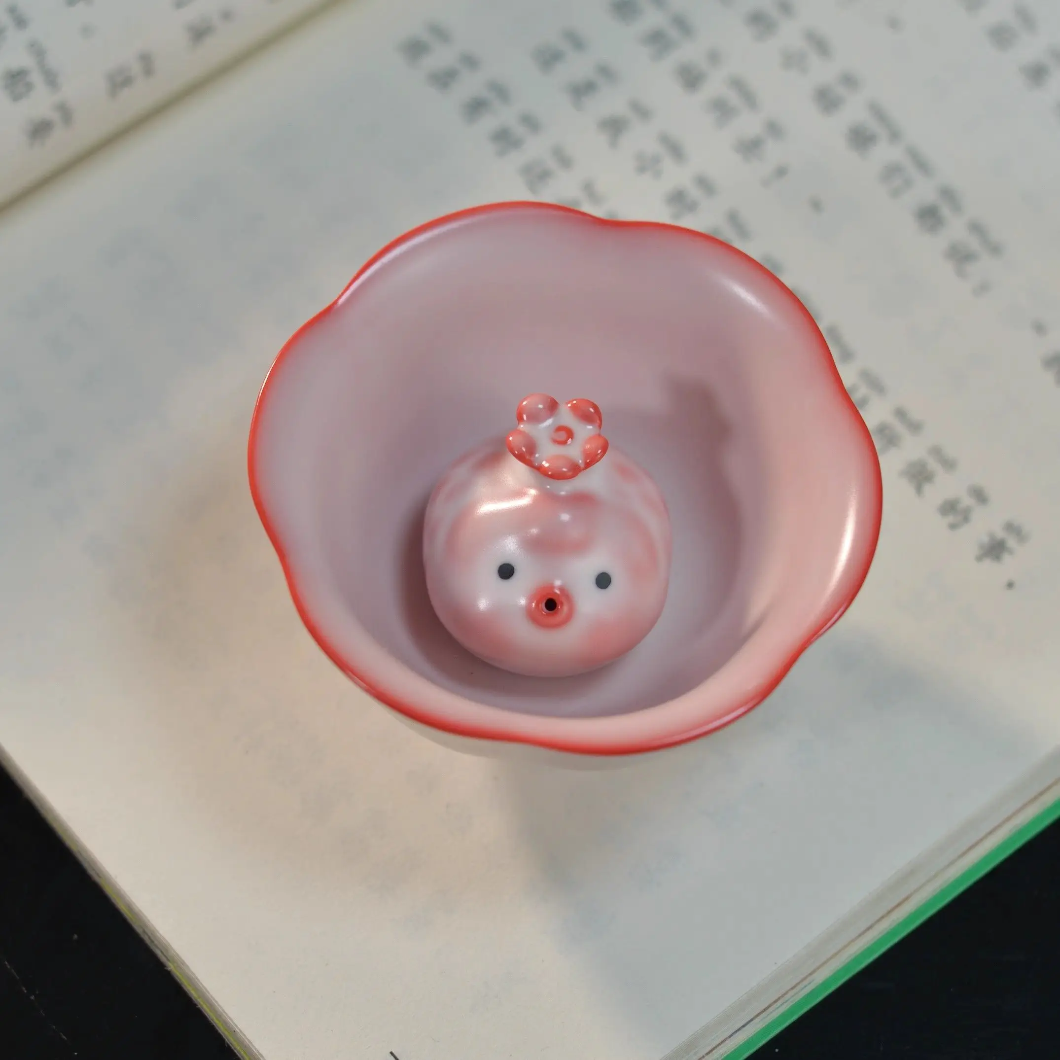 Ceramic Espresso Tea Cup with Fish Bubbles Feature Unique Water Mug for Fun Gift Bottom Spit Bubbles Design