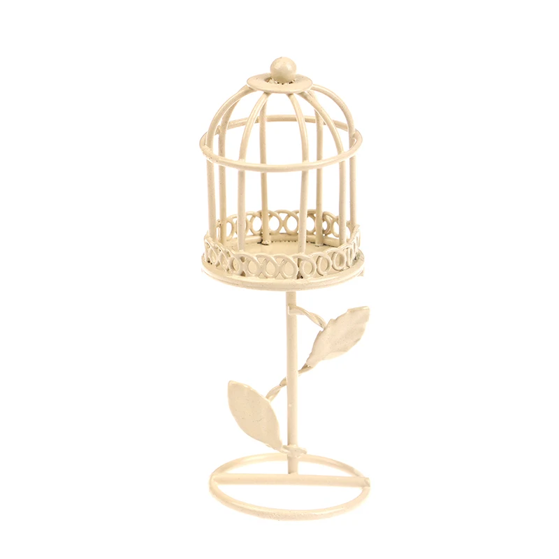 1/12 Poppenhuis Simulatie Mini Metalen Vogelkooi Model Poppenhuis Fairy Tuin Decoratie Micro Landschap Vogelkooi Ambachten Ornamenten