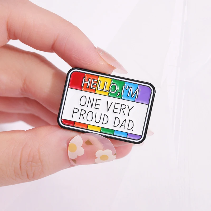 Zelf Dennen Revers Badges Trots Regenboog Kleur Dialoogvenster Sieraden Hallo Ik Ben Super Homo Emaille Broche Op Maat Onbeschaamd