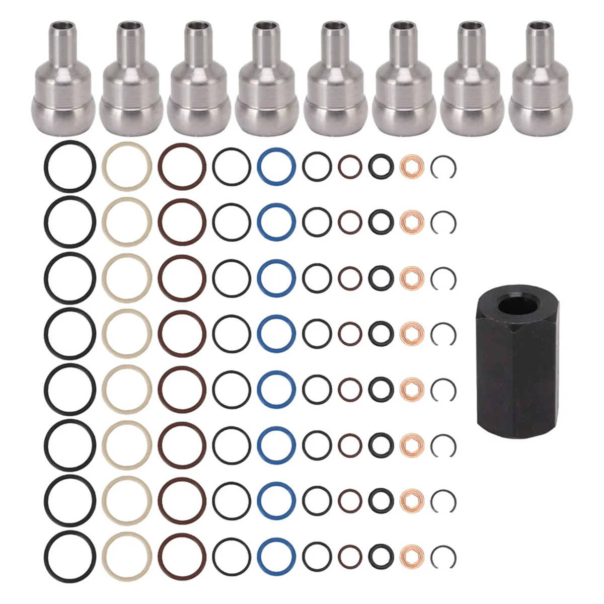 

High Pressure Oil Rail Leak Repair Kit Ball Tube O Rings Injector Seal Kit for Ford 6.0L Powerstroke 2003-2010