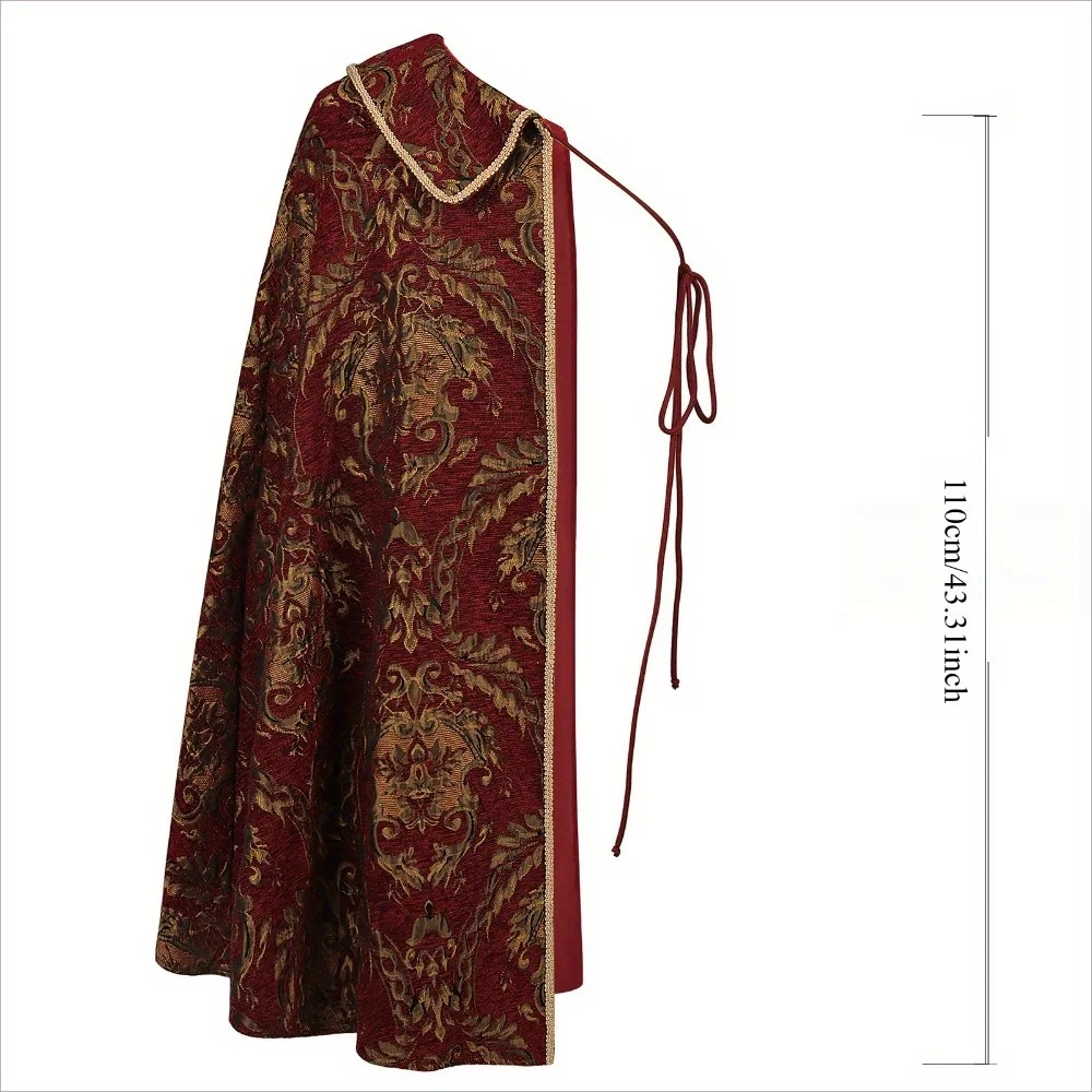 عباءة تيودور كينج من عصر النهضة في العصور الوسطى - رأس نبيل نصف كتف، مثالي لـ RenFaire، والكوسبلاي التاريخي والمناسبات ذات الطابع الشخصي