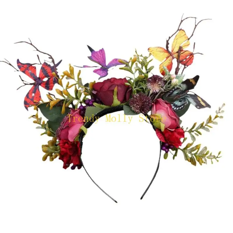 N5KB Schmetterlings-Stirnband-Fascinator-Hut, Monarchs-Schmetterlings-Stirnband-Kronen für Damen