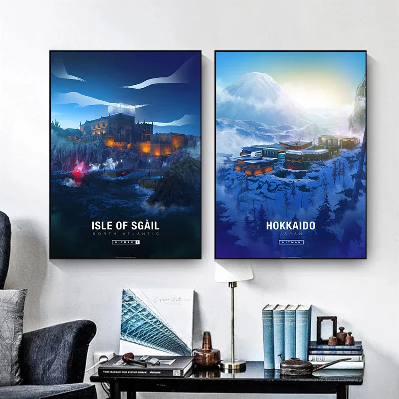 Abstract Hitman Game City Landscape Scene Art Poster Print Canvas Painting Mendoza Island Wall Art Picture Room Home Decor