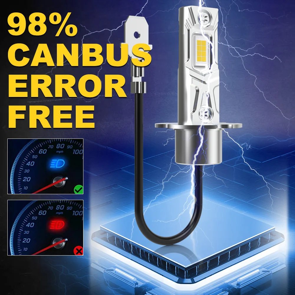 2Pcs 12V H3 LED Fog Light Bulb Super Bright 6000K White Car Driving Running Lamp Headlight DRL Fanless 1:1 Design Good Quality