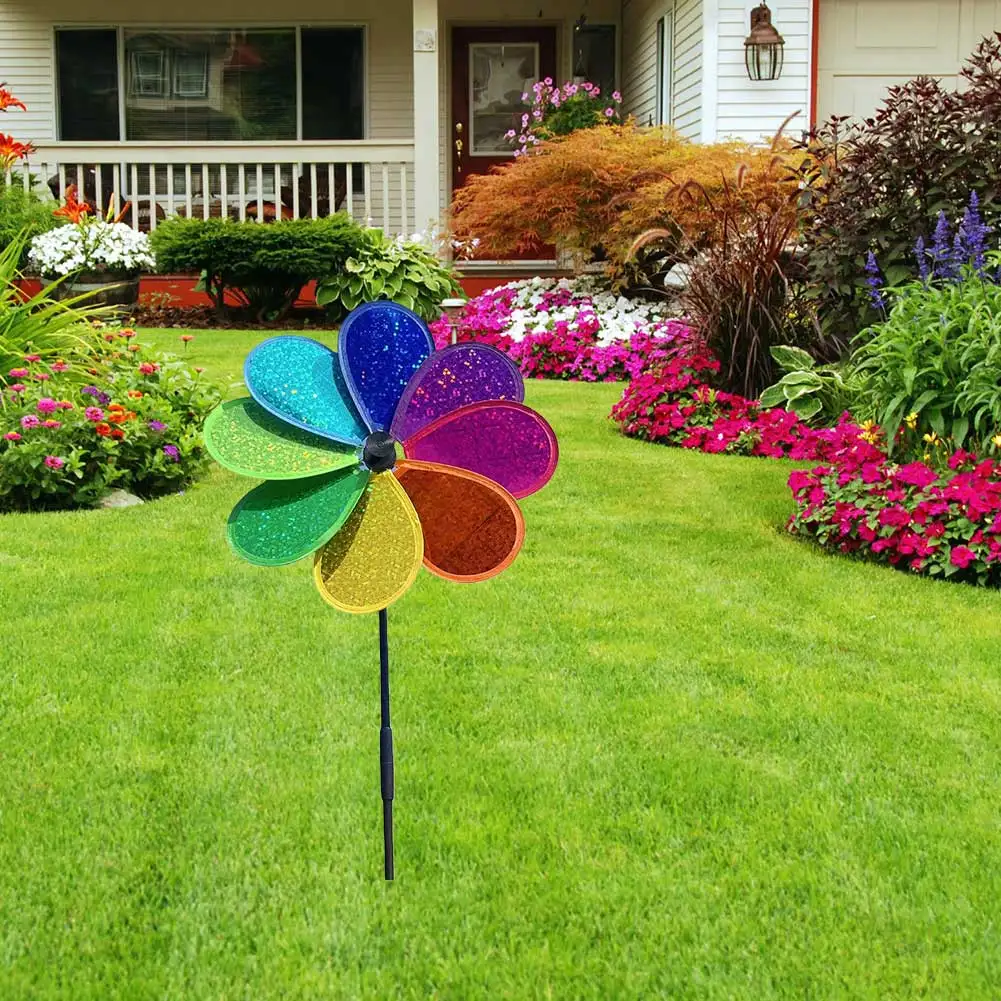 1-5PCS Windmühle Wind Spinner Windmühle Neue Bunte Regenbogen Dazy Blume Spinner Bunte Nette Geschenke Garten Hof Im Freien decor