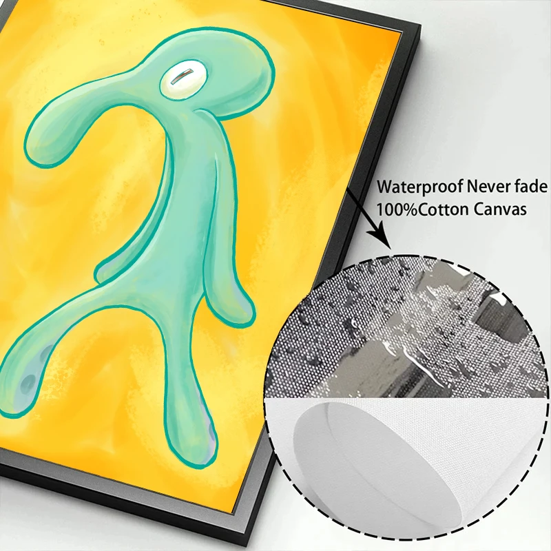 جريء و Brash معرض الفن قماش اللوحة يطبع المشارك الكرتون مضحك Squidward جدار صورة فنية الشمال غرفة المعيشة ديكور المنزل