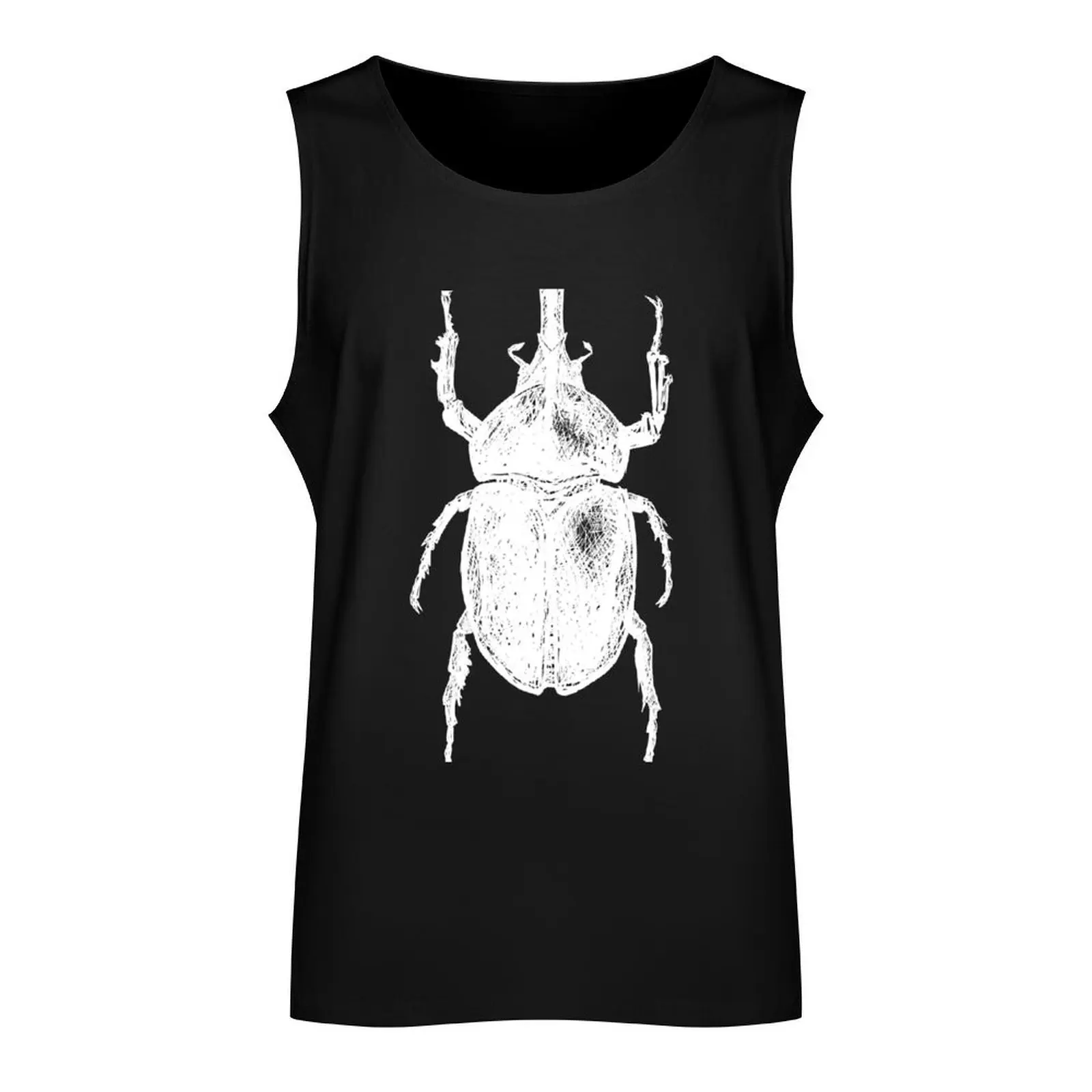 Rhino Scribble - White Tank Top mens designer clothes gym accessories man Gym wear Men's clothing