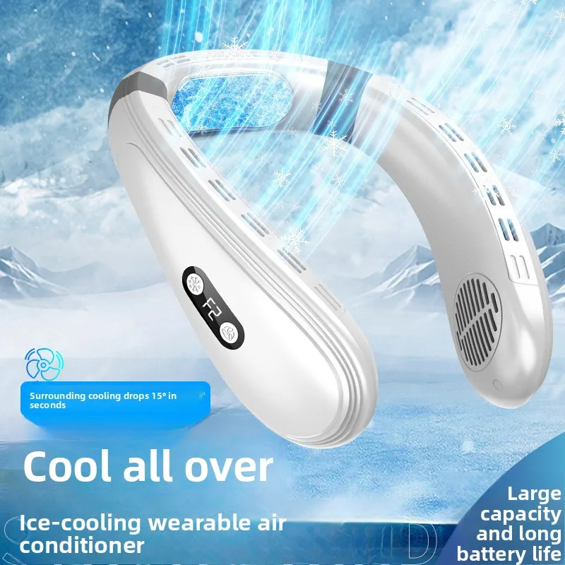 new-neck-air-conditioner-portable-neck-fan-rechargeable-semiconductor-cooling-bladeless-fan-outdoor-personal-fan-wearable-cooler