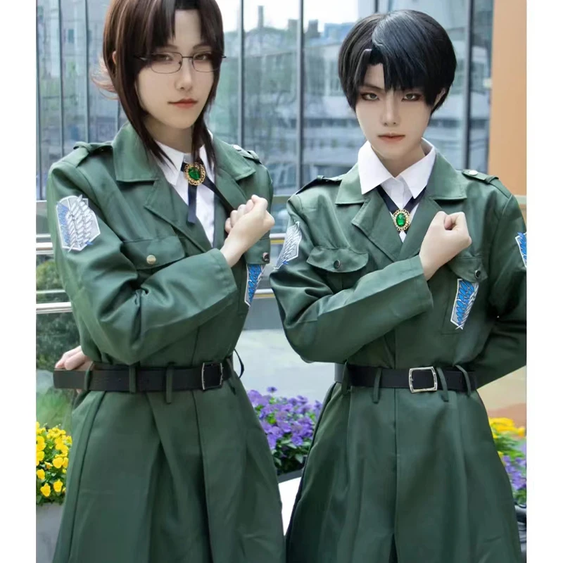 Anime Attack on Titan Eren Levi Cosplay Costume Unisex Shingek No Kyojin Scouting Legion Uniforms Halloween Party Dress Up