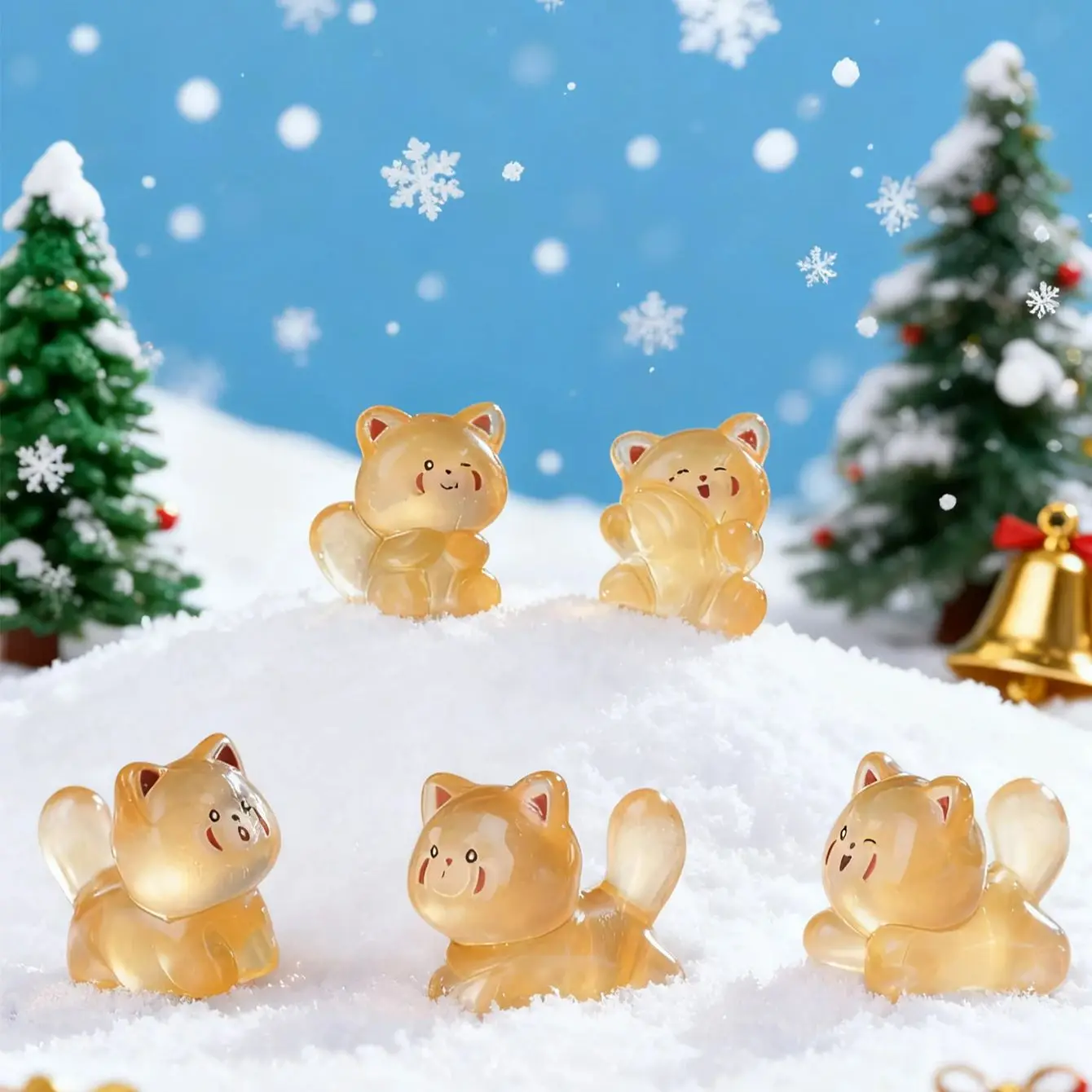 10/20 قطعة تماثيل الراكون المضيئة يتوهج في الظلام ديكور صغير من الراتنج لحديقة الجنية هدية حفلة عيد الميلاد لون عشوائي #3