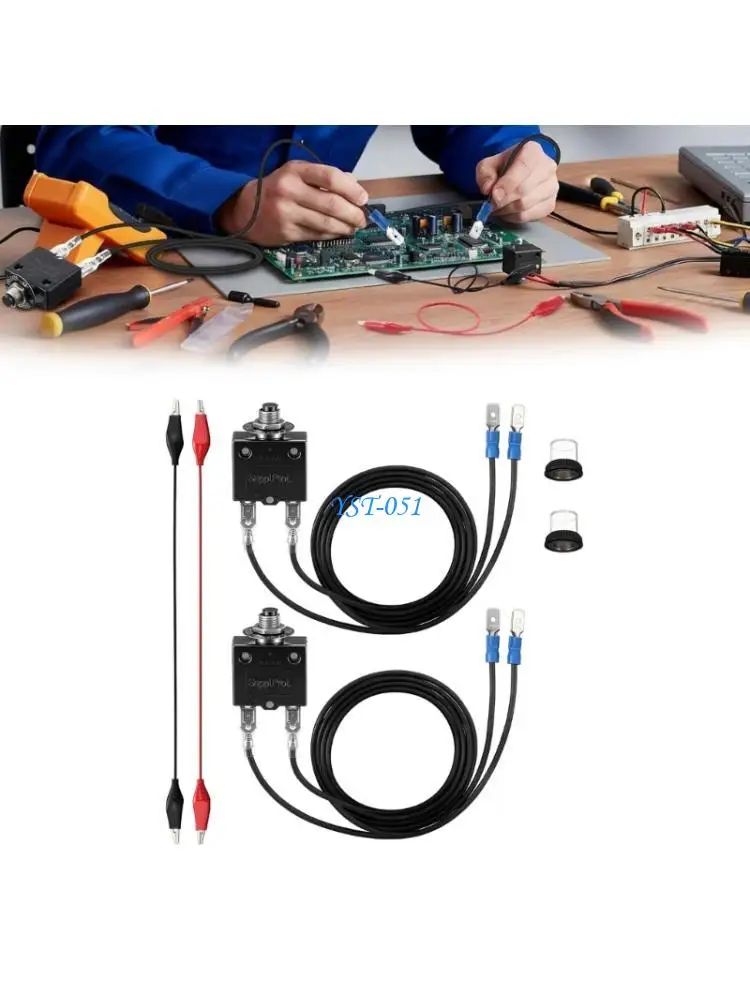 

E15A Resettable Fuses Tester with Alligators Clip & Strong Copper Construction Easy to Use for Units & Power Equipment
