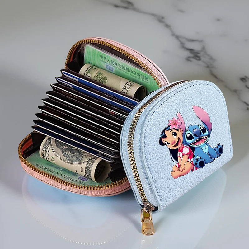 Stitch Short Zipper Wallet – Leichter Mini-Kartenhalter mit bezauberndem Cartoon-Charakter-Design für Bargeld, Münzen und den täglichen Gebrauch
