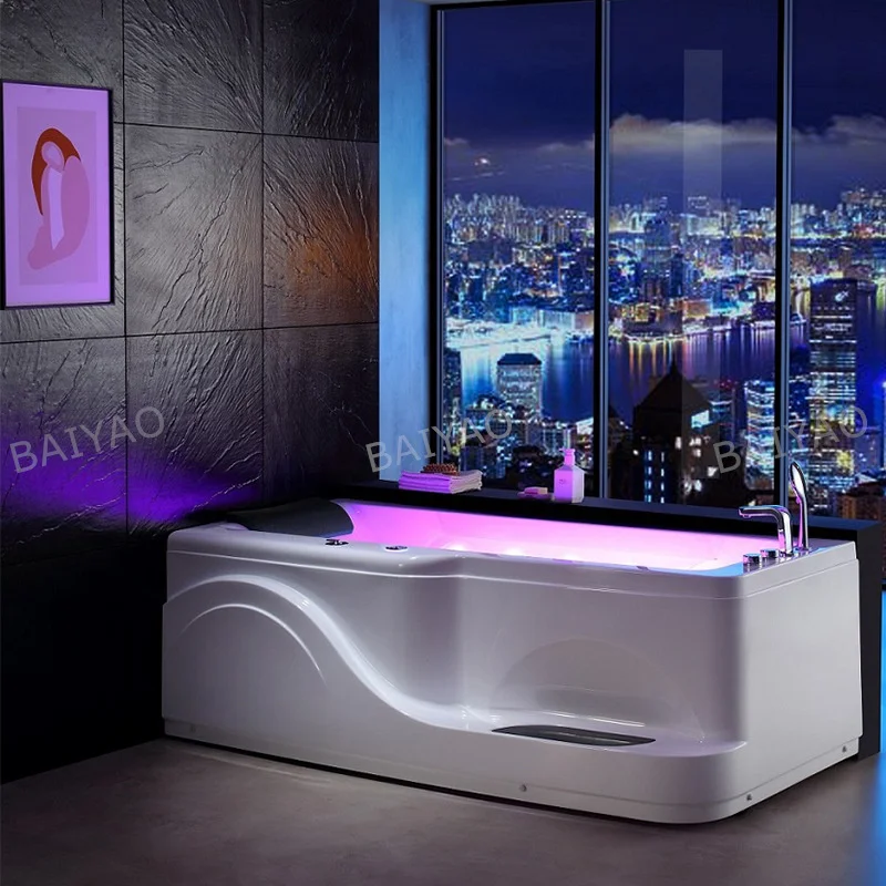 

Роскошная импортная акриловая массажная ванна с деревянно-пластиковой юбкой для 1 человек, высококачественный дизайн премиум-класса для отдыха