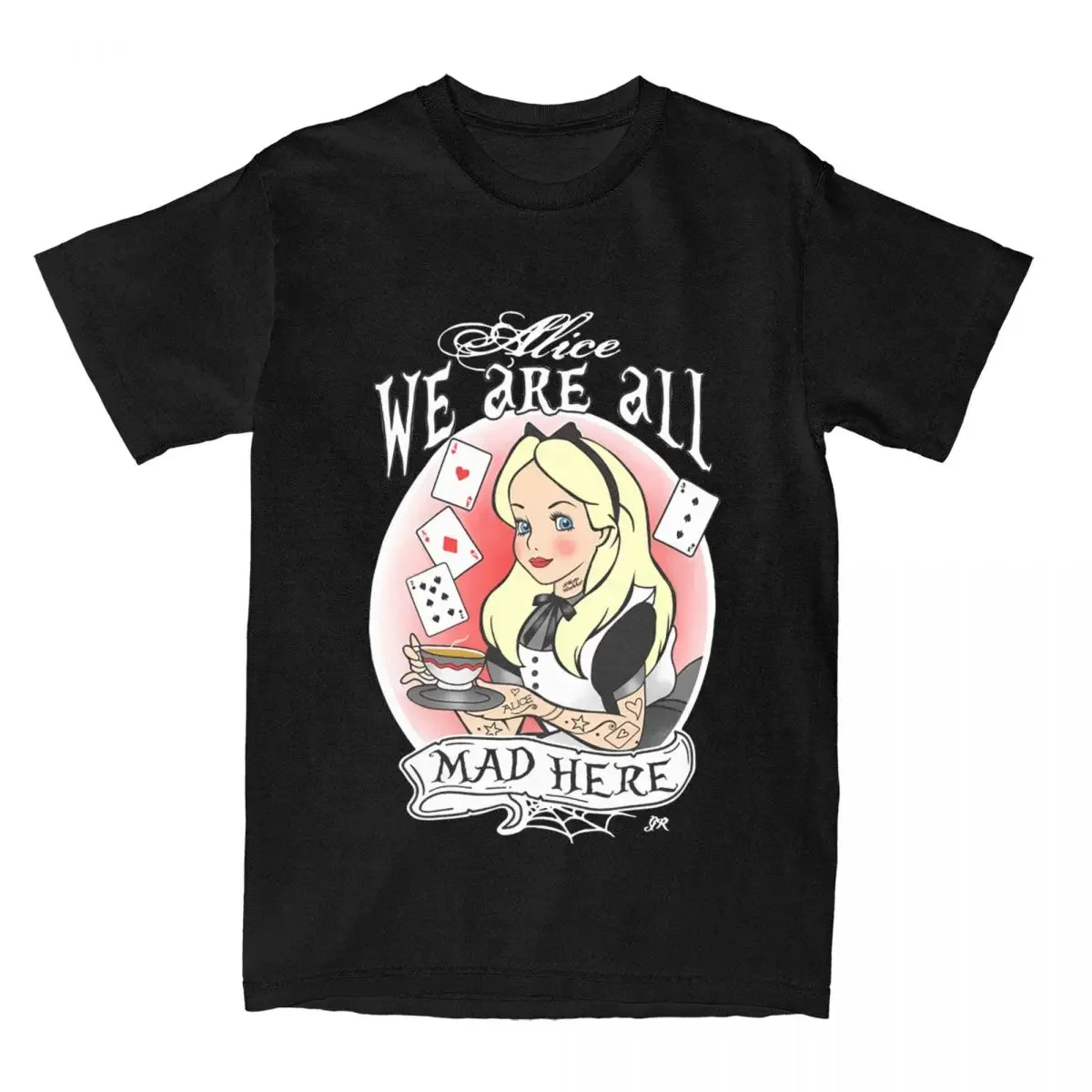 Camisetas de Alicia en el país de las Maravillas para mujer, camisetas informales Vintage de gran tamaño Harajuku de manga corta, ropa de calle divertida, Tops diarios