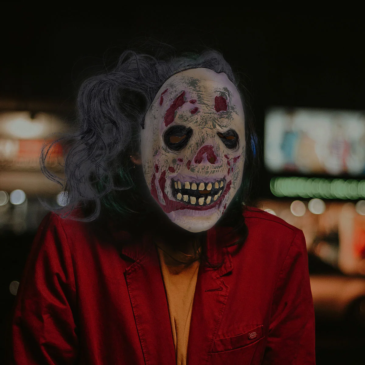 1 peça máscara de terror de Halloween com cabelo estilo zumbi máscara engraçada de cosplay de Halloween para uso em festas (tamanho grátis cores sortidas)