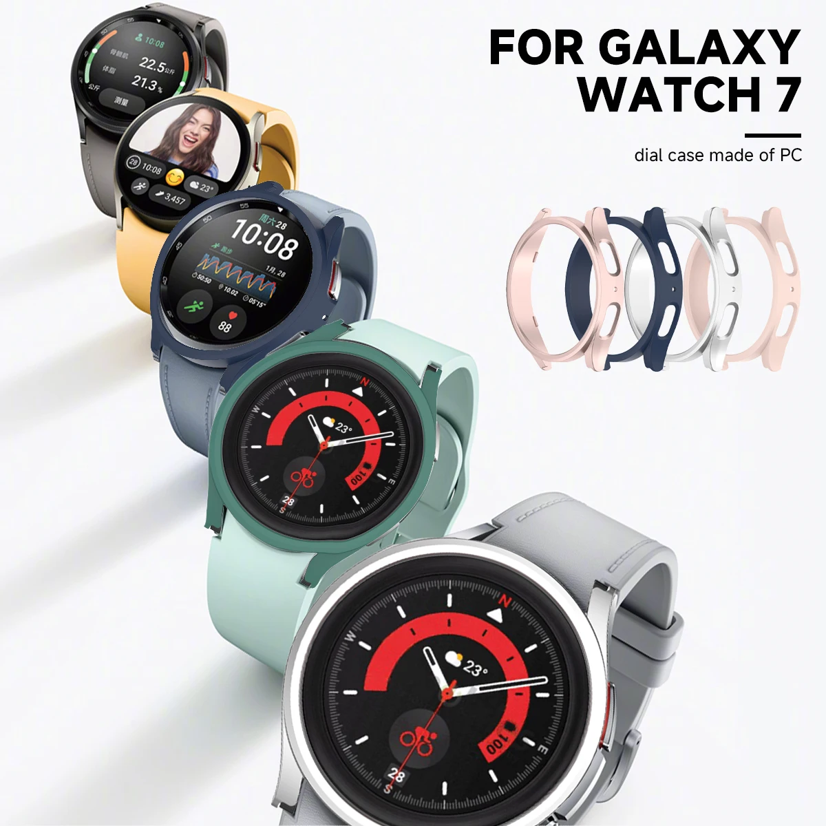 Watch Case for Samsung Galaxy Watch 7 40mm 44mm Screen Protector PC Bumper All-Around for Galaxy Watch 7 Ultra Cover no glass