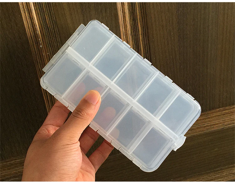 WEIHE Mini-Angelzubehörbox mit Fächern für Kleine Transparente Wasserdichte Plastikhaken, Köder und Angelzubehör – Detail 5