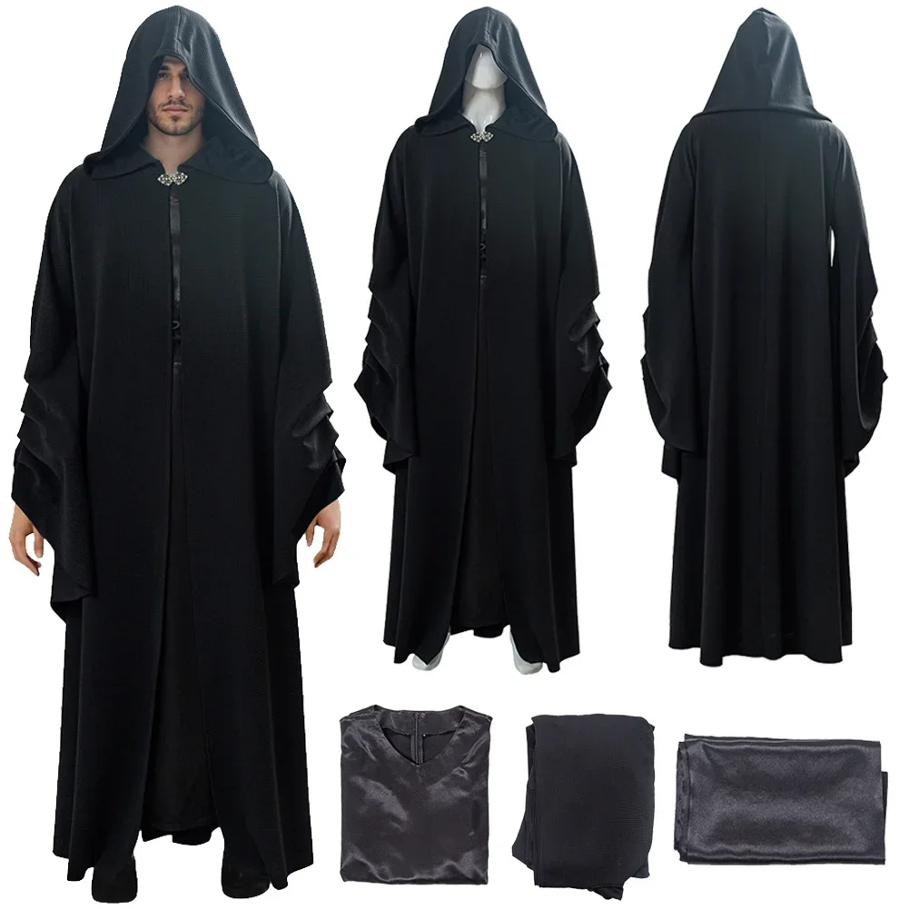 

Palpatine Cosplay Fantasy Outfits Movie Space Battle 9 Costume Disguise Men Roleplay Fantasia Suits Male Halloween Party Clothes