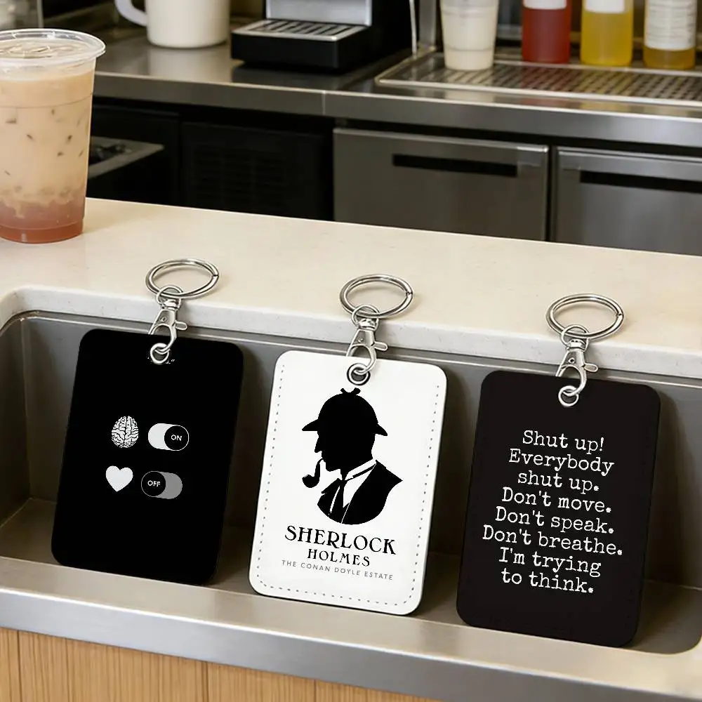 Movie S-Sherlocks H-holmes   PU Soft Leather Rectangular Key Card  Protection Cover Youth Faion Accory Card Holder