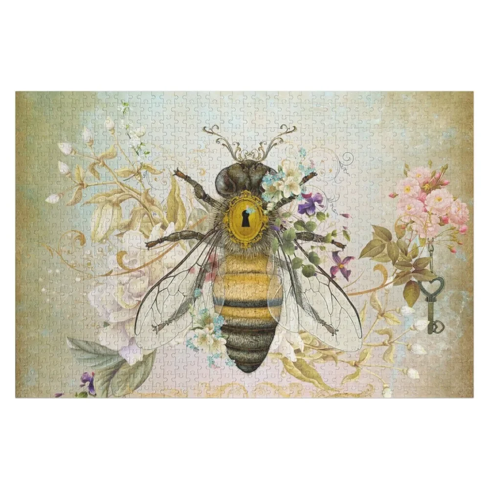 

Honey Bee Vintage Portrait Style Jigsaw Puzzle Photo Personalized Gifts Anime Puzzle