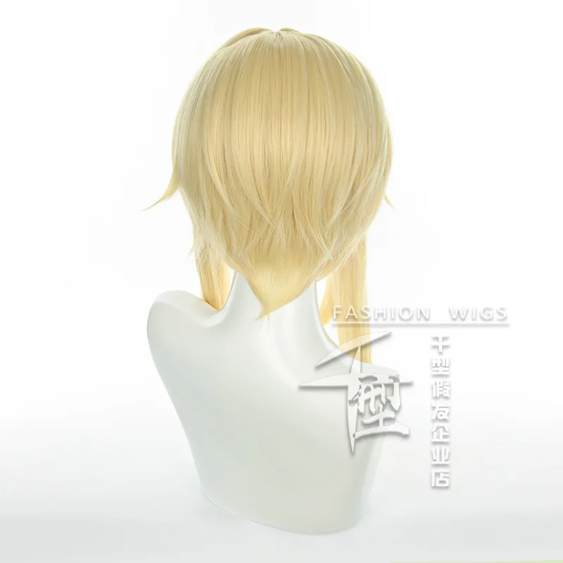 Peluca de Cosplay de Genshin Impact Lumine, cabello rubio claro, resistente al calor, sintético, accesorios para fiesta de Halloween