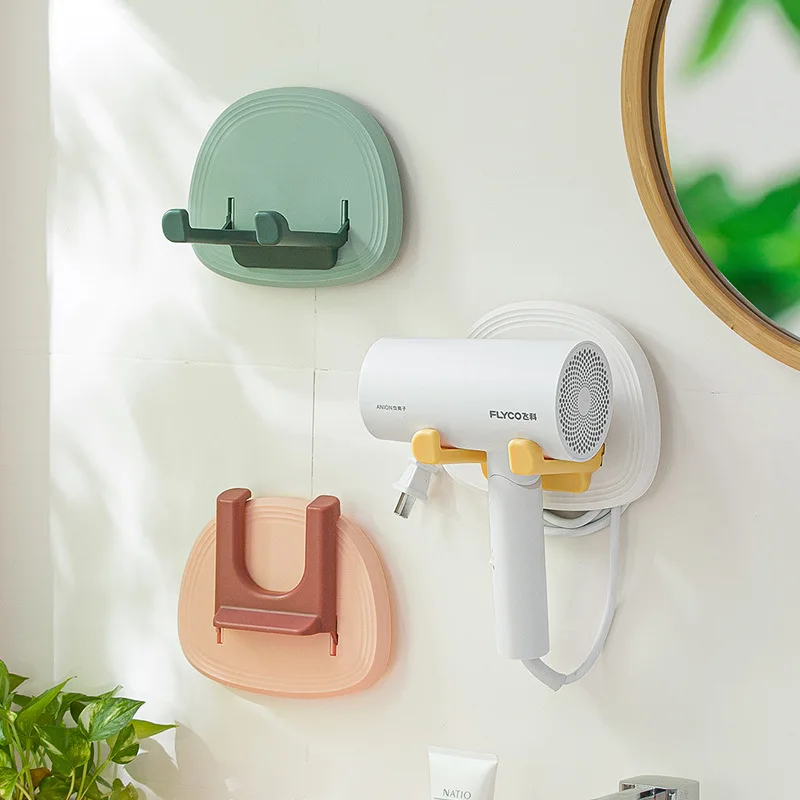 Simple Foldable No-Drill Wall-Mounted Hair Dryer Holder Home Bathroom Storage and Organization