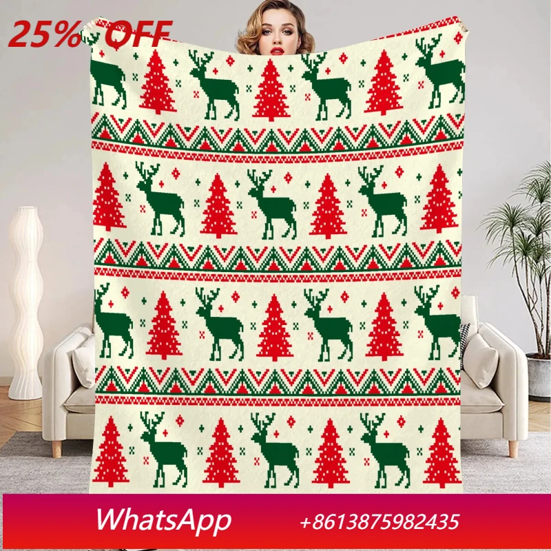 

Christmas flannel blanket home camping casual blanket home decoration Christmas gift