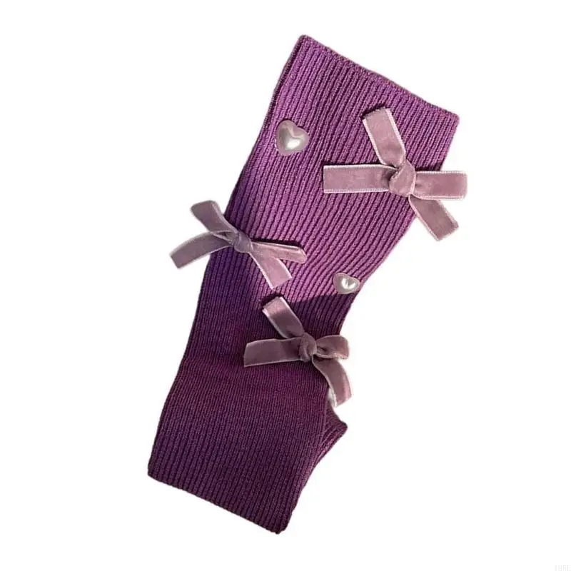 195E Calcetines tripulación con lazos, calcetines sueltos, calcetines tobilleros algodón estilo ballet, calcetines para