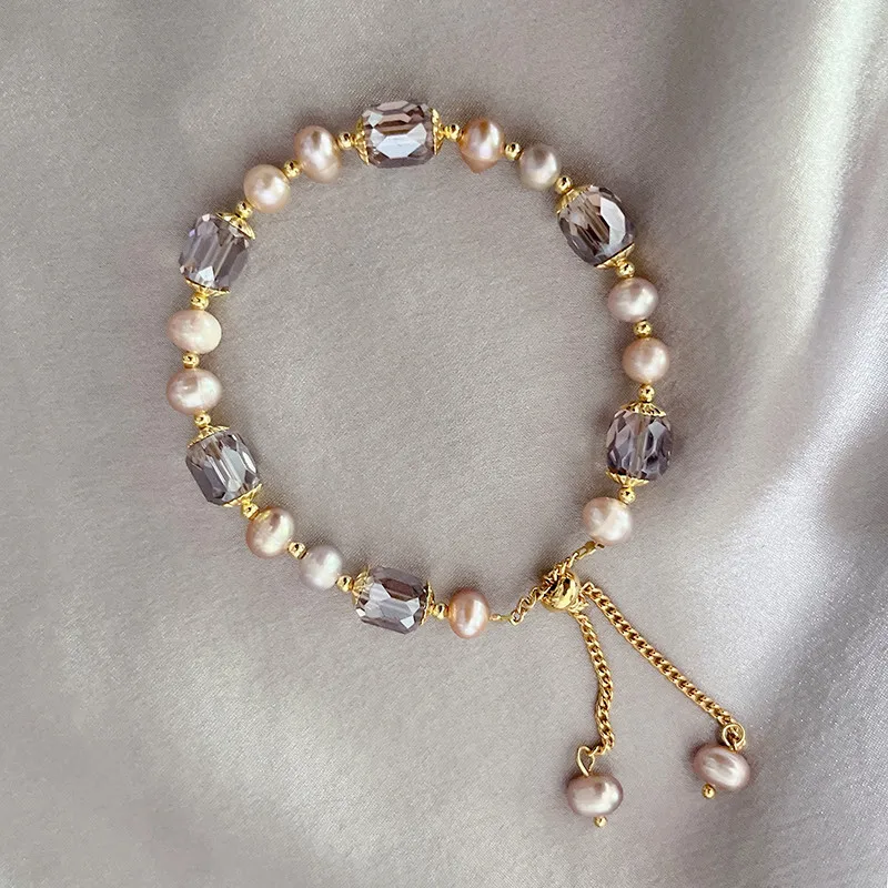 

Natural Freshwater Pearl Bracelet For Girls With A High-end Feel Ins Niche Design, Crystal Bracelet Jewelry