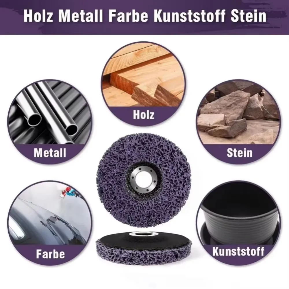1 pieza 100/115/125mm disco de aleta de muela de diamante disco de Coral disco de tira de poliéster para amoladora angular herramienta de limpieza de eliminación de óxido de pintura