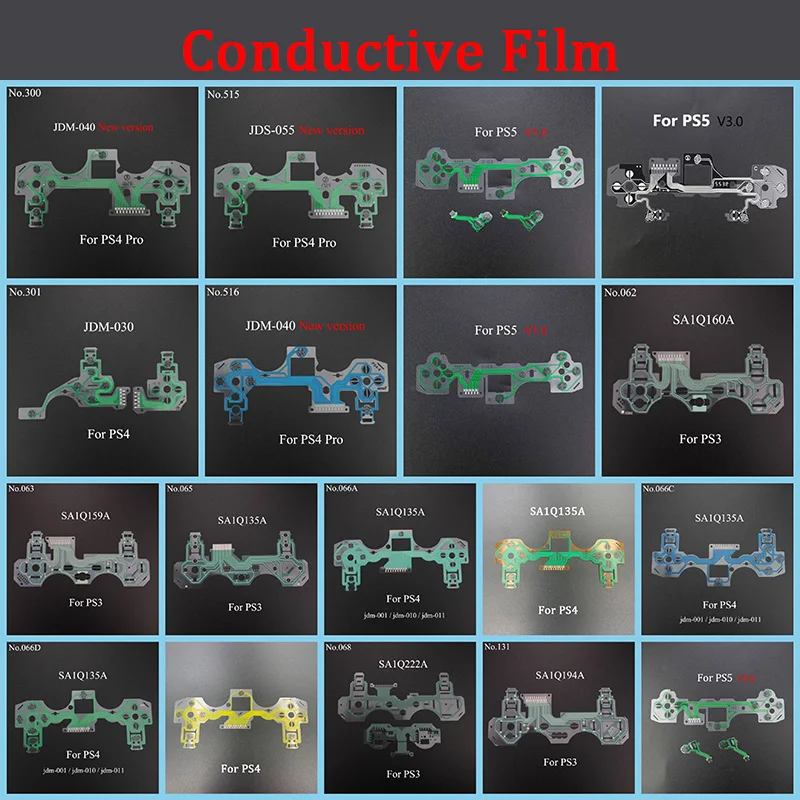 1PC Buttons Ribbon Circuit Board For PS3 PS4 Pro Slim JDM 030 040 055 For PS5 Controller Conductive Film Keypad Flex Cable